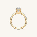Load image into Gallery viewer, The Solienne – Cathedral Solitaire Hidden Halo Engagement Ring