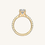 Load image into Gallery viewer, The Solienne – Cathedral Solitaire Hidden Halo Engagement Ring