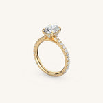 Load image into Gallery viewer, The Solienne – Cathedral Solitaire Hidden Halo Engagement Ring