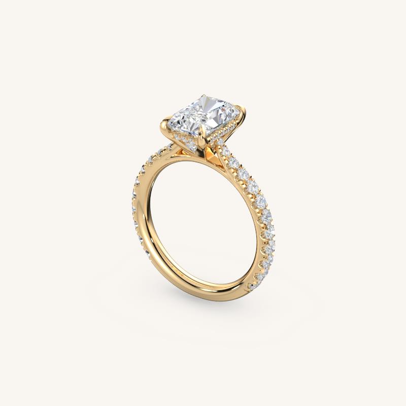 The Solienne – Cathedral Solitaire Hidden Halo Engagement Ring