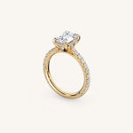 Load image into Gallery viewer, The Solienne – Cathedral Solitaire Hidden Halo Engagement Ring