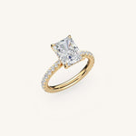 Load image into Gallery viewer, The Solienne – Cathedral Solitaire Hidden Halo Engagement Ring