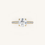 Load image into Gallery viewer, The Solienne – Cathedral Solitaire Hidden Halo Engagement Ring
