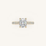 Load image into Gallery viewer, The Solienne – Cathedral Solitaire Hidden Halo Engagement Ring