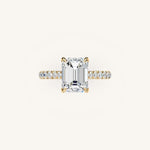 Load image into Gallery viewer, The Solienne – Cathedral Solitaire Hidden Halo Engagement Ring