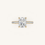 Load image into Gallery viewer, The Solienne – Cathedral Solitaire Hidden Halo Engagement Ring
