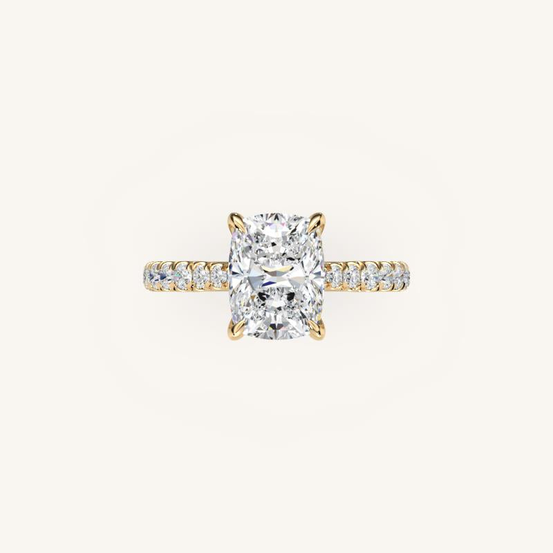 The Solienne – Cathedral Solitaire Hidden Halo Engagement Ring