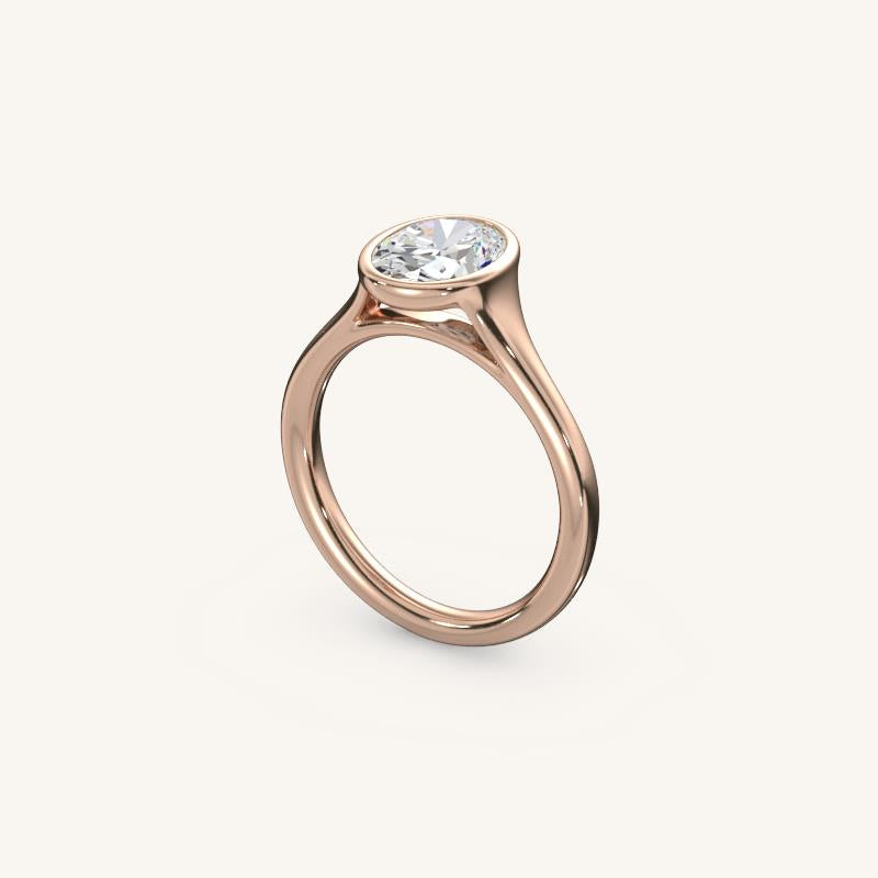 The Lunea – Floating Bezel Solitaire Engagement Ring
