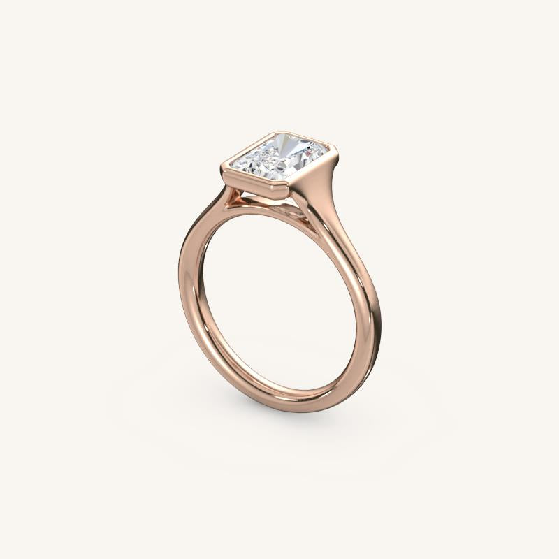 The Lunea – Floating Bezel Solitaire Engagement Ring