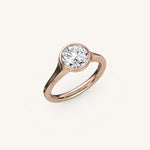 Load image into Gallery viewer, The Lunea – Floating Bezel Solitaire Engagement Ring