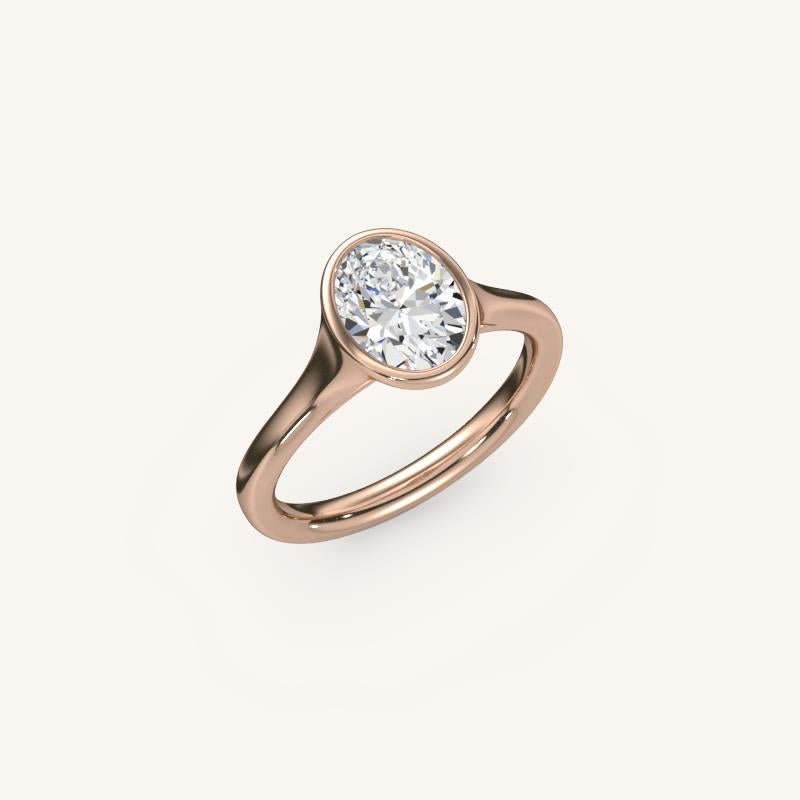 The Lunea – Floating Bezel Solitaire Engagement Ring