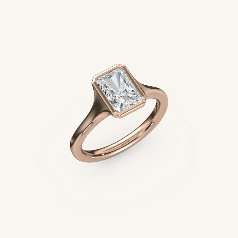 The Lunea – Floating Bezel Solitaire Engagement Ring