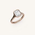 Load image into Gallery viewer, The Lunea – Floating Bezel Solitaire Engagement Ring