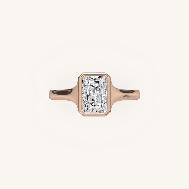 The Lunea – Floating Bezel Solitaire Engagement Ring