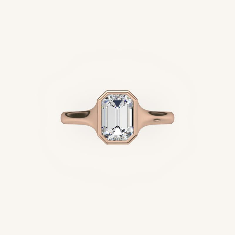 The Lunea – Floating Bezel Solitaire Engagement Ring