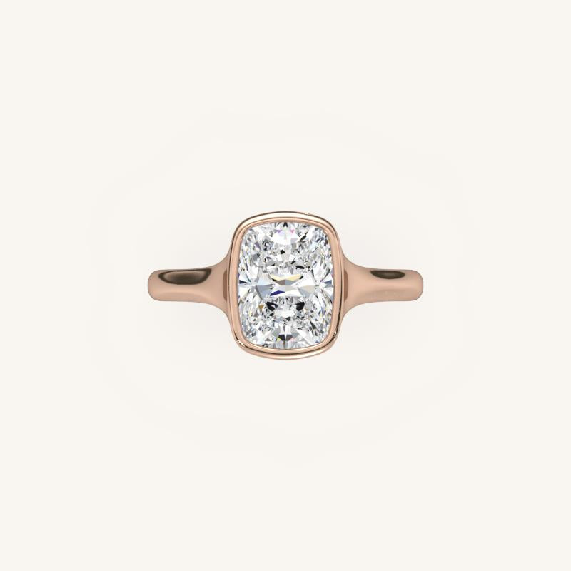 The Lunea – Floating Bezel Solitaire Engagement Ring
