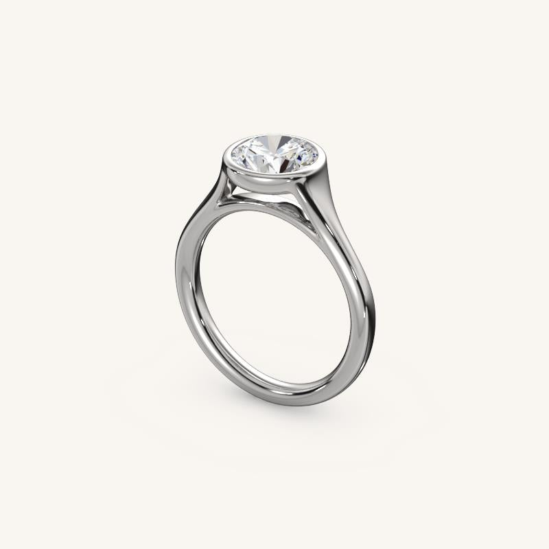 The Lunea – Floating Bezel Solitaire Engagement Ring