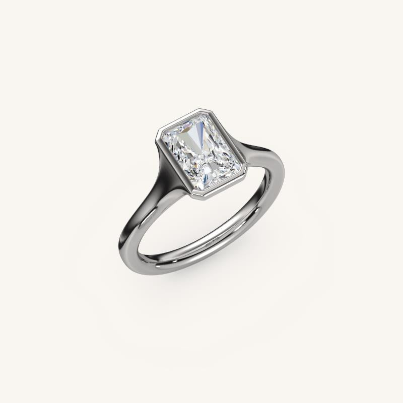 The Lunea – Floating Bezel Solitaire Engagement Ring