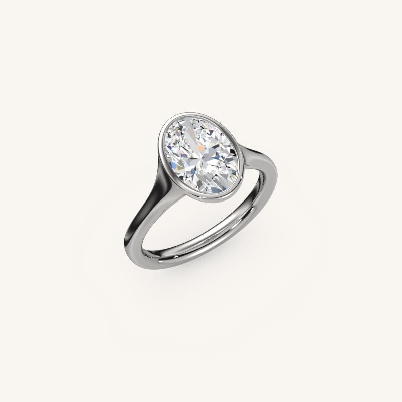 The Lunea – Floating Bezel Solitaire Engagement Ring