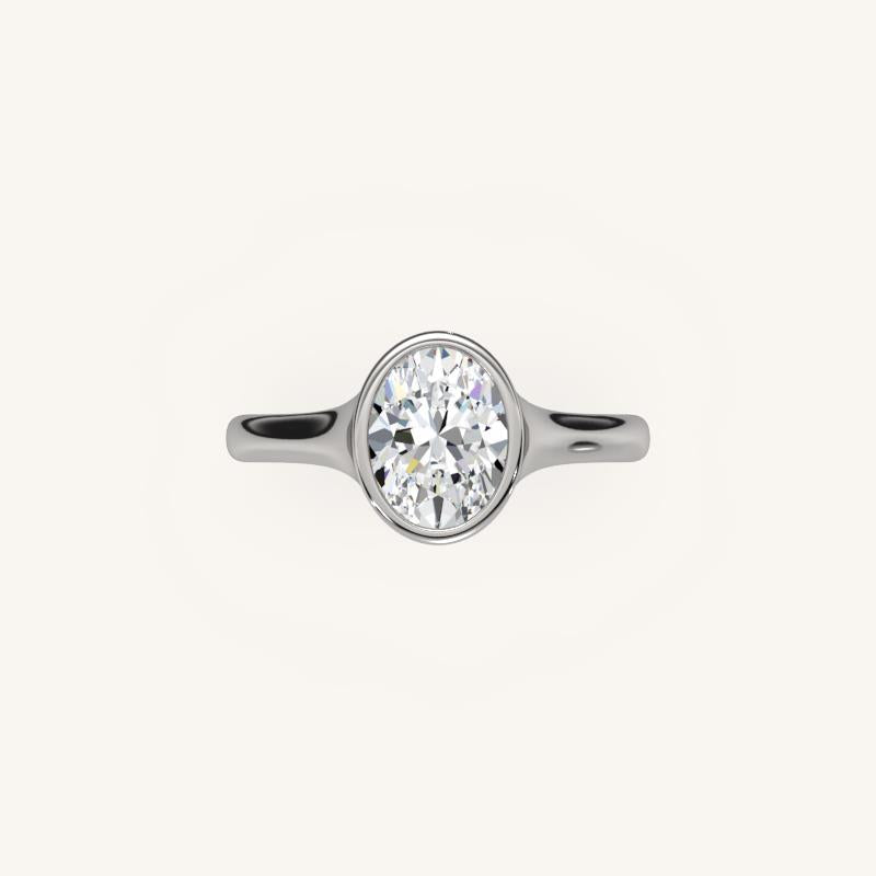 The Lunea – Floating Bezel Solitaire Engagement Ring