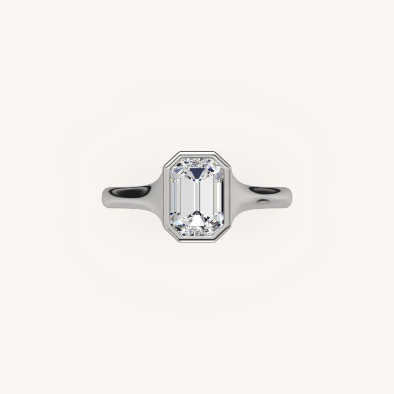 The Lunea – Floating Bezel Solitaire Engagement Ring