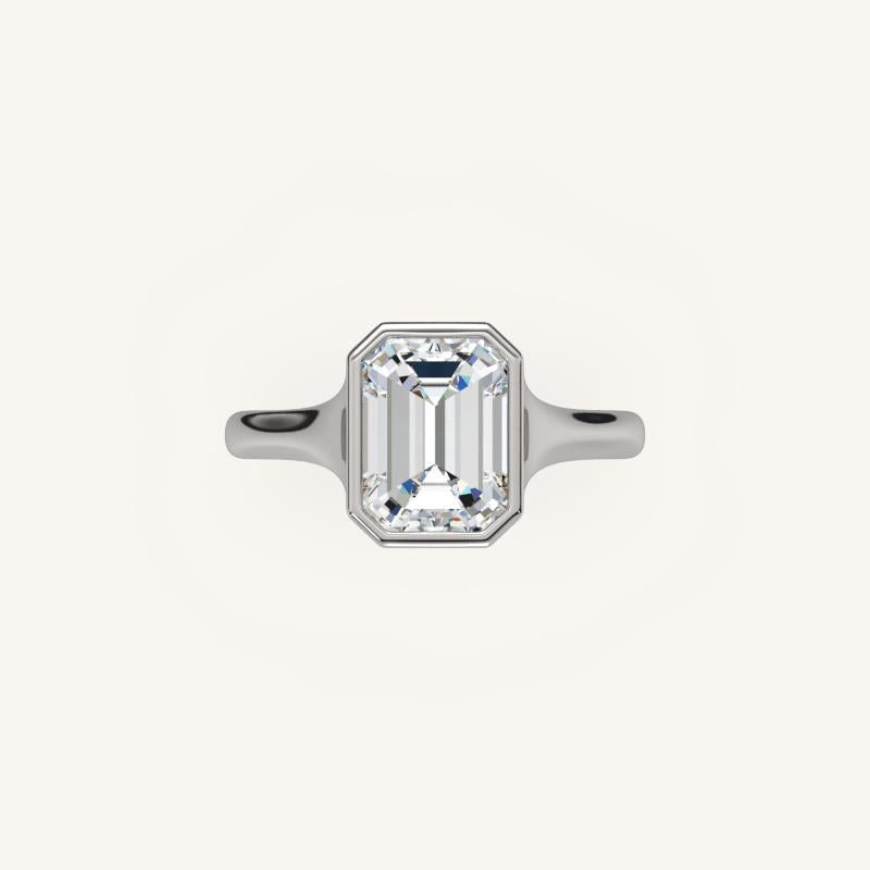 The Lunea – Floating Bezel Solitaire Engagement Ring