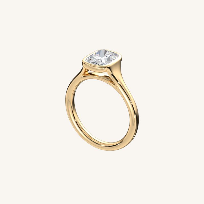 The Lunea – Floating Bezel Solitaire Engagement Ring