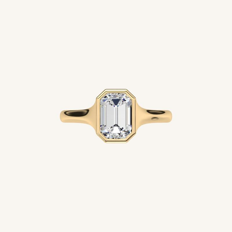 The Lunea – Floating Bezel Solitaire Engagement Ring