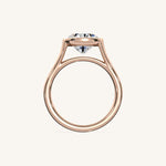 Load image into Gallery viewer, The Lunea – Floating Bezel Solitaire Engagement Ring (E-W)