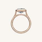 Load image into Gallery viewer, The Lunea – Floating Bezel Solitaire Engagement Ring (E-W)
