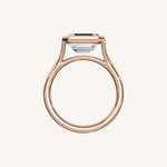 Load image into Gallery viewer, The Lunea – Floating Bezel Solitaire Engagement Ring (E-W)
