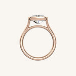 Load image into Gallery viewer, The Lunea – Floating Bezel Solitaire Engagement Ring (E-W)