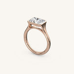 Load image into Gallery viewer, The Lunea – Floating Bezel Solitaire Engagement Ring (E-W)
