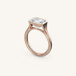 Load image into Gallery viewer, The Lunea – Floating Bezel Solitaire Engagement Ring (E-W)