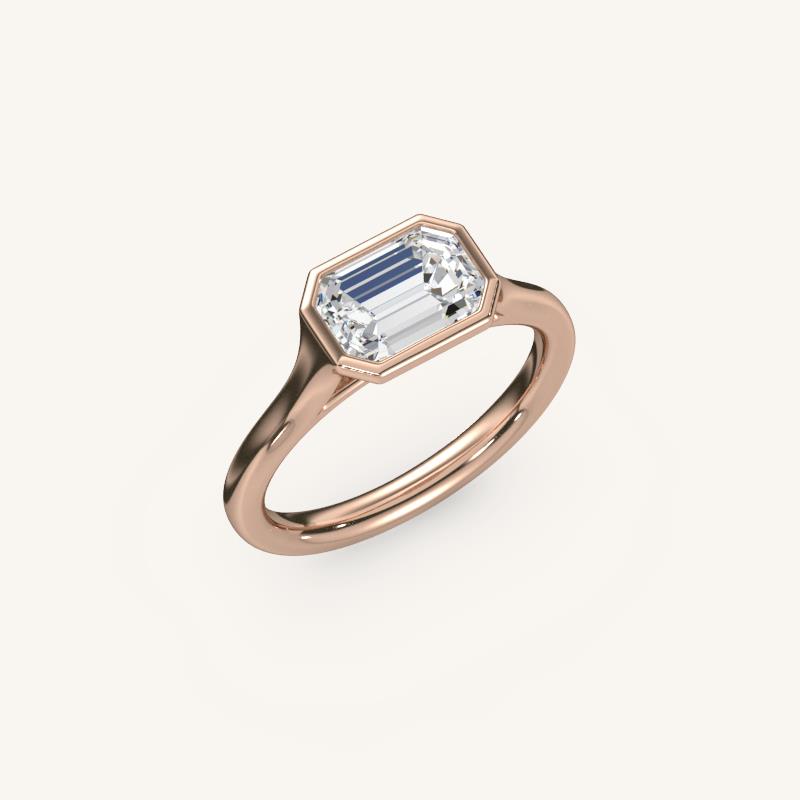 The Lunea – Floating Bezel Solitaire Engagement Ring (E-W)
