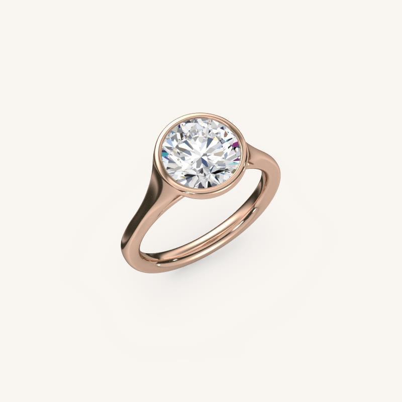 The Lunea – Floating Bezel Solitaire Engagement Ring (E-W)