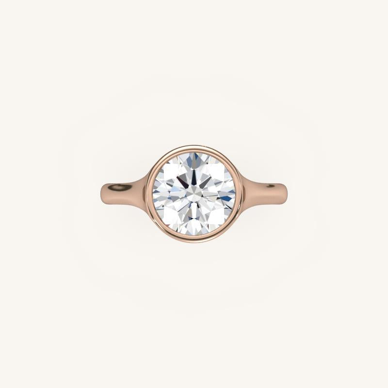 The Lunea – Floating Bezel Solitaire Engagement Ring (E-W)
