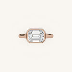Load image into Gallery viewer, The Lunea – Floating Bezel Solitaire Engagement Ring (E-W)