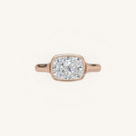 Load image into Gallery viewer, The Lunea – Floating Bezel Solitaire Engagement Ring (E-W)