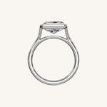 Load image into Gallery viewer, The Lunea – Floating Bezel Solitaire Engagement Ring (E-W)