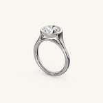 Load image into Gallery viewer, The Lunea – Floating Bezel Solitaire Engagement Ring (E-W)
