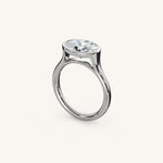 Load image into Gallery viewer, The Lunea – Floating Bezel Solitaire Engagement Ring (E-W)