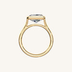 Load image into Gallery viewer, The Lunea – Floating Bezel Solitaire Engagement Ring (E-W)