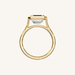 Load image into Gallery viewer, The Lunea – Floating Bezel Solitaire Engagement Ring (E-W)