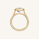 Load image into Gallery viewer, The Lunea – Floating Bezel Solitaire Engagement Ring (E-W)