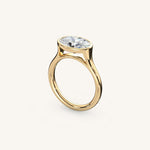 Load image into Gallery viewer, The Lunea – Floating Bezel Solitaire Engagement Ring (E-W)