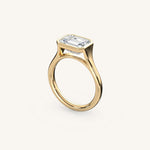 Load image into Gallery viewer, The Lunea – Floating Bezel Solitaire Engagement Ring (E-W)
