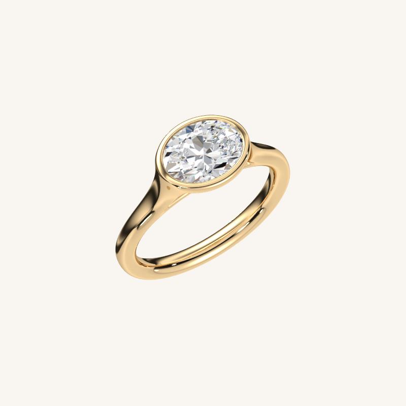 The Lunea – Floating Bezel Solitaire Engagement Ring (E-W)