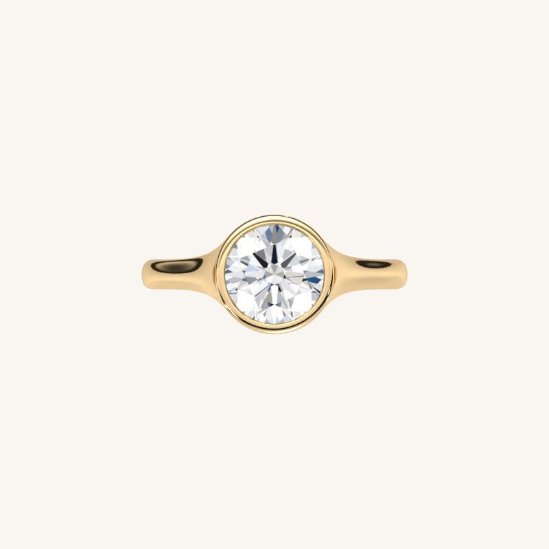 The Lunea – Floating Bezel Solitaire Engagement Ring (E-W)