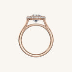Load image into Gallery viewer, The Lunea – Floating Bezel Solitaire Solara Halo Engagement Ring